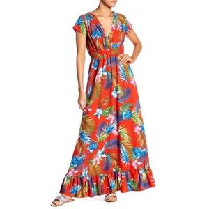Romeo&Juliet Open Back Printed Island Maxi Dress